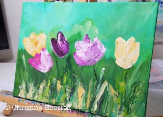 Tulip Painting Free Lesson Molding Paste And Acrylic Paint