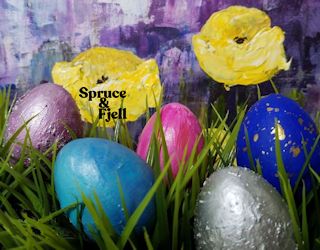 Painted paper mache Easter eggs