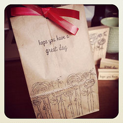 Stamped Gift Bag: Decorate With Stamps And Ribbon