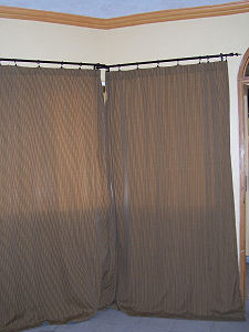 closed drapes